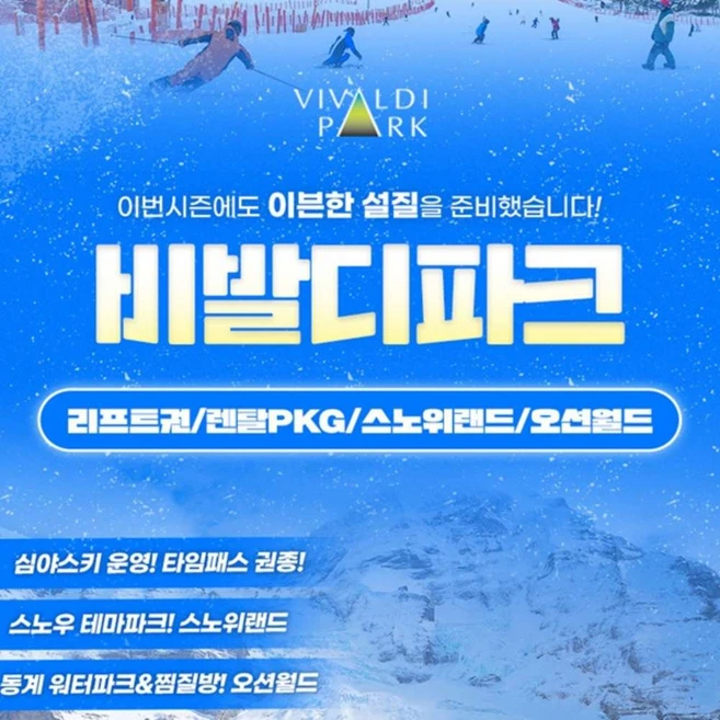 [홍천] 비발디파크 리프트권/렌탈PKG권/스노위랜드/오션월드 (~12/20)