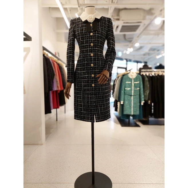 모조에스핀 파주점 스탠카라 H라인 원피스 S244MSE011 157553 {할인마감임박!!!}, 77, 블랙