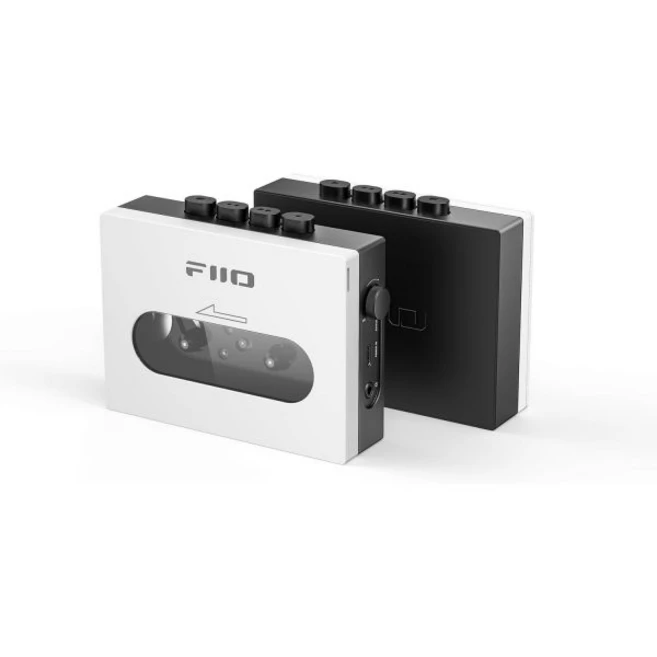 FiiOCP13 휴대용 카세트 테이프 플레이어 3.5mm 이어폰 잭 초저 와우 플러터 타입C 또는 리튬 배터리로 작동화이트 및 블랙, White and black, 흰색과 검은색