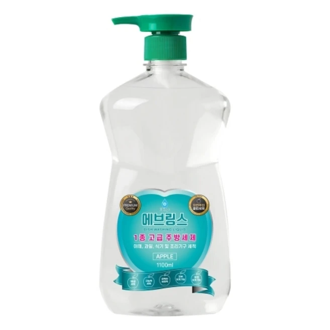 에브링스 1등급 프리미엄 주방세제 1100ml 유해성분없는 식약처1종세제 2배고농축 강력한 세정력, 1개, 1.1L