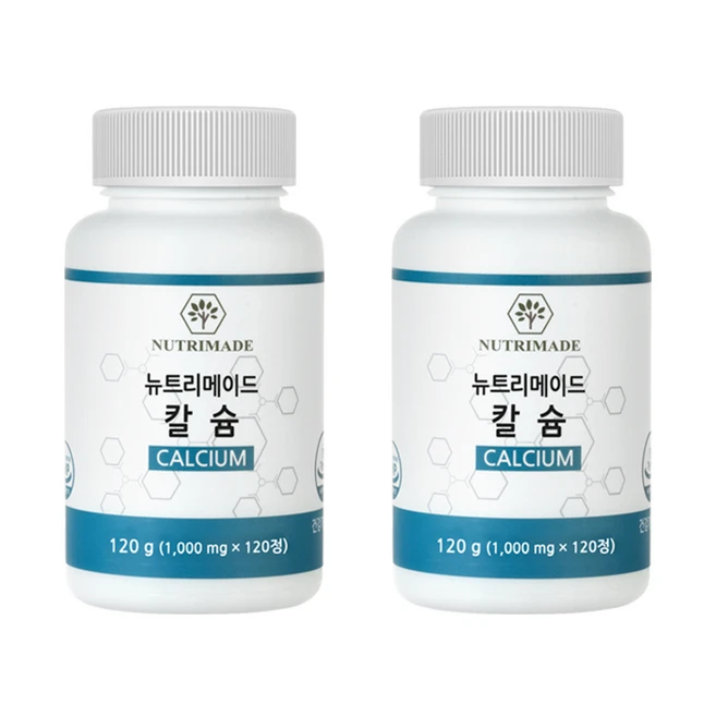 뉴트리메이드 칼슘 단일 칼슘만 있는 영양제1000mg, 120정, 2개