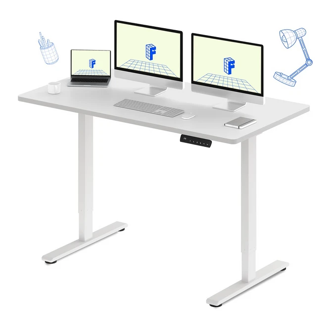 FlexiSpot 듀얼모터 모션데스크 전동 높낮이조절책상 컴퓨터책상 A/S 5년 높이700-1190mm 내하중100KG 1200 1400 1600 EJ2, 화이트