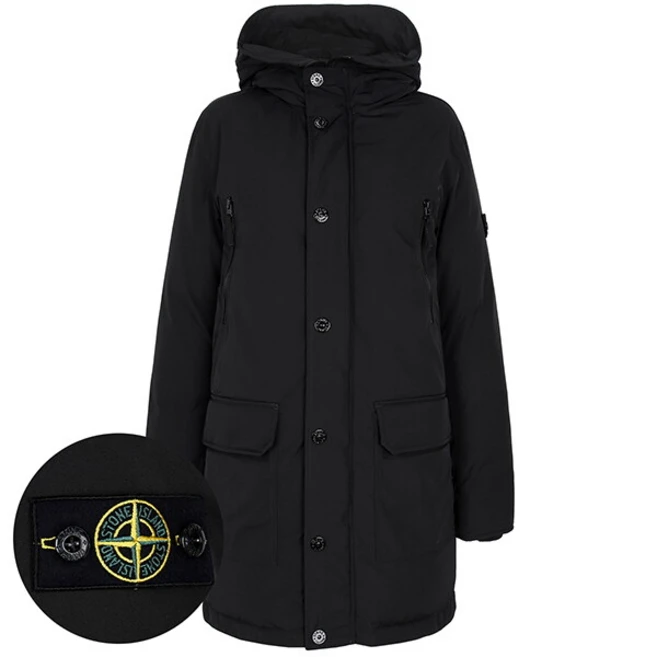 [스톤아일랜드] [성인착용가능] KIDS 24FW 블랙 와펜 덕 다운 후드 자켓 811641637 V0029/10A 12A