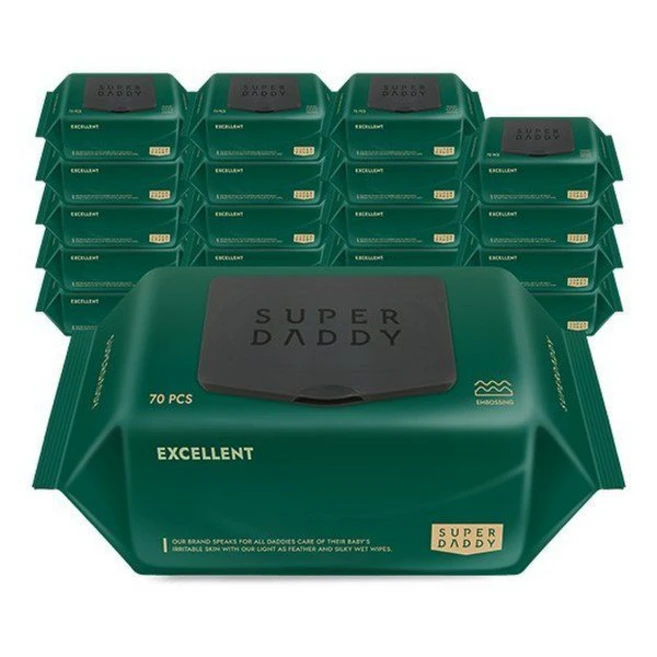 물티슈 엑설런트82 캡형 70매 20팩 (82g) -, 슈퍼대디 엑설런트82 캡형 70매 20팩