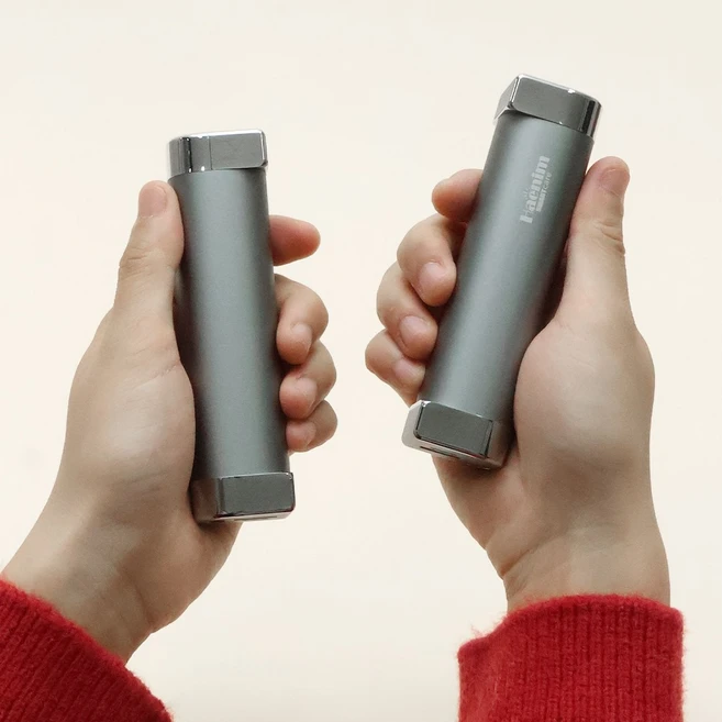 해님 2개(NS극) 1세트 USB 충전식 듀얼 휴대용 손난로 보조배터리 전기 전자 핫팩, 티타늄 실버(2개 NS극 1세트)