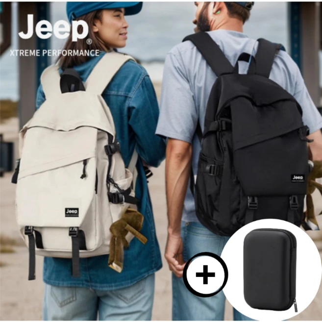 JEEP xtreme performance 지프 대학생 백팩 가방 15인치 노트북 책가방 여행용 백팩 방수 경량 대용량 학생 가방, 1개