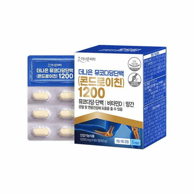 더나은 뮤코다당단백 소연골 콘드로이틴 관절건강 ( 콘드로이친 ) 1200 1 000mg, 12개, 60정