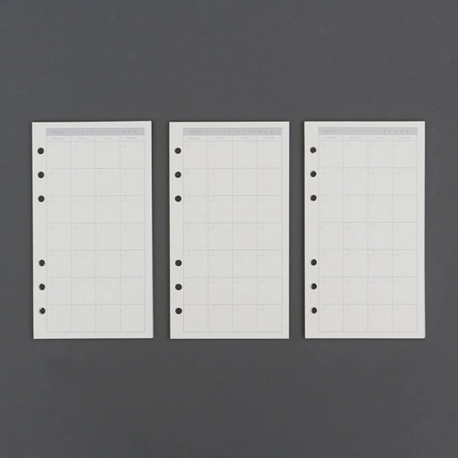 스케줄 정리 6공 먼슬리 일정 다이어리 속지135매(A6), 1개