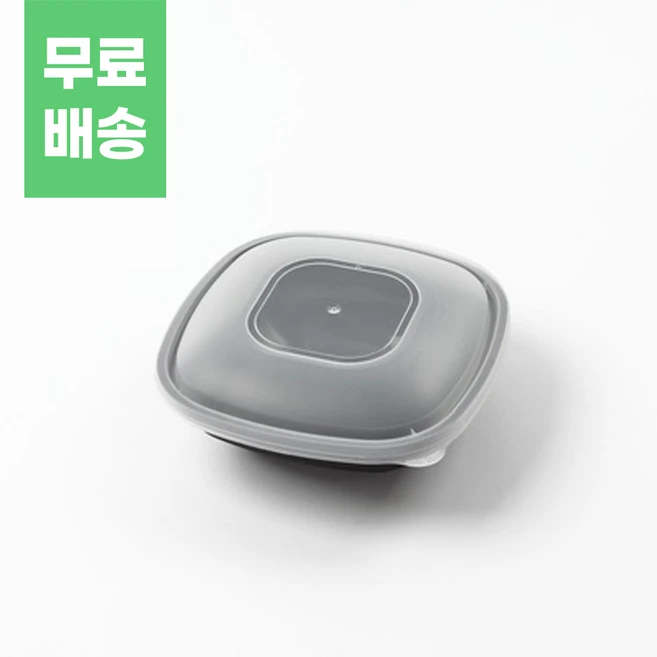 블랙 사각 내열용기 200개 세트 300ml 350ml 480ml 3종 밀폐용기, 선택3:대 480ml