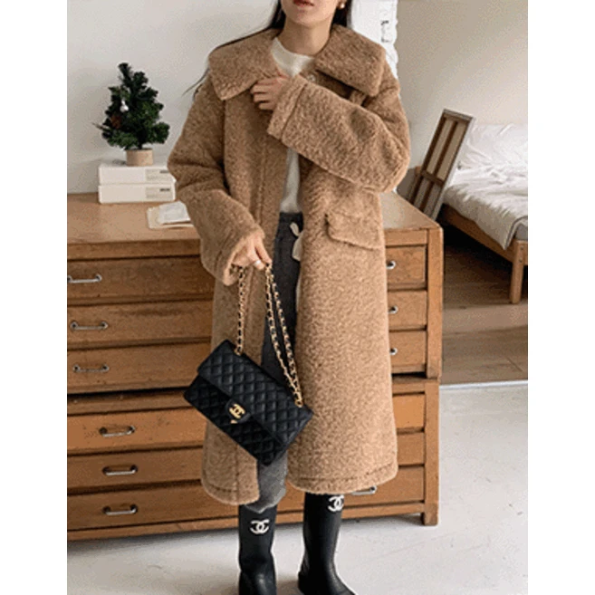 테디베어 루즈핏 리버시블 무스탕 뽀글이 코트(3color)