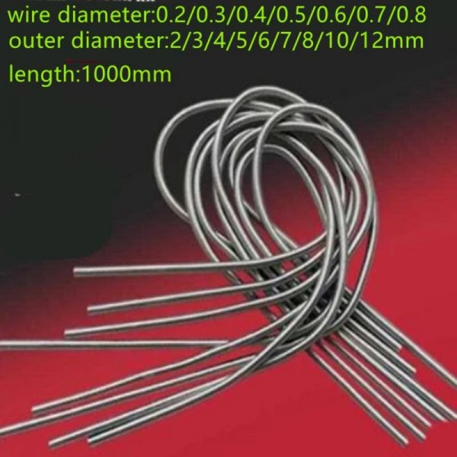 압축스프링 1pc 와이어 0.2mm 0.3mm 0.4mm 0.5mm 0.6mm 0.7mm 0.8mm 1 미터 스테인레스 스틸 인장 스프링 익스텐션 아웃 직경 2-12mm, [15] 0.6x7x1000, 1개
