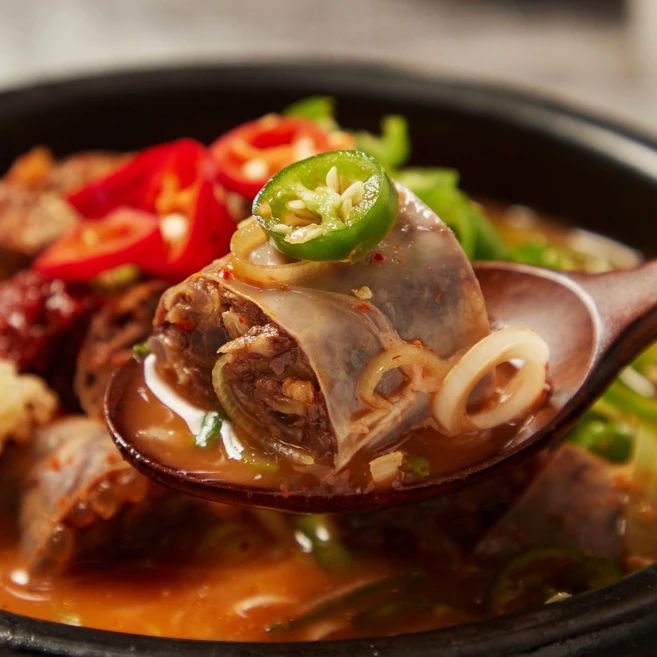 30년 전통 수원 지동시장 밀알왕순대 순대국 국밥 캠핑음식 밀키트, 살코기+순대, 860g, 2개