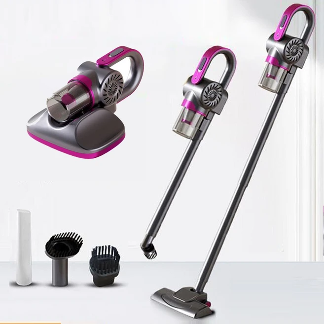 월드몰 가벼운 가성비 스틱 진드기제거 올인원 무선 청소기, 화이트(기본구성+진드기제거)