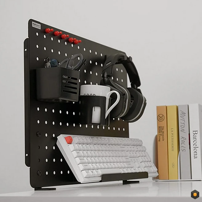 엔산마운트 PEG520 페그보드 책상타공판 보드 악세서리, 블랙