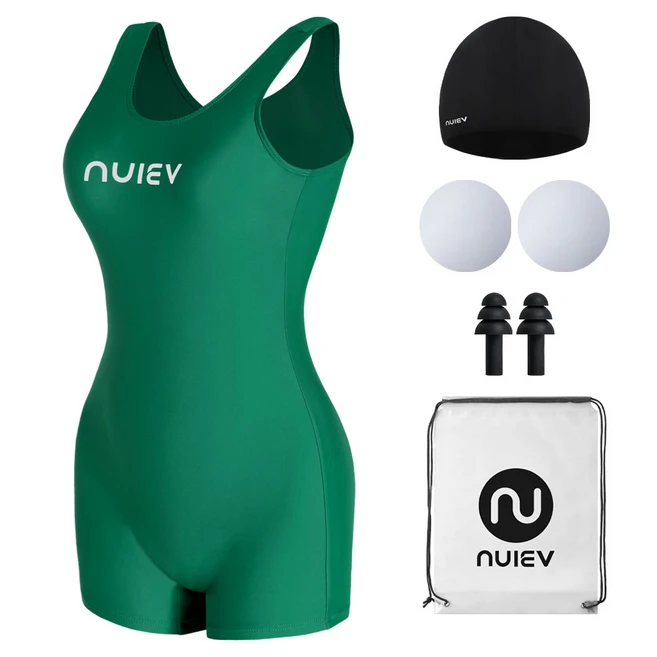 [S-4XL] 누이브 여성용 오로라 실내 반신 2부 수영복 5종세트