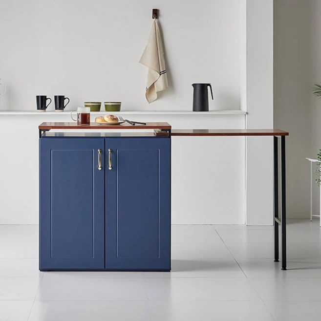 트렌디크 LPM코팅 상판 확장형 아일랜드식탁 홈바 테이블 800, 군청