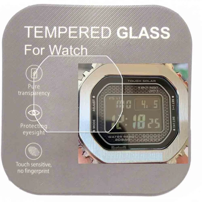VRWOX 2-Pcs Glass Screen Protector For GMW-B5000 W VRWOX 2개짜리 GMW-B5000 시계용 유리 스크린 보호 필름 스크린 보호 필름, Anti-Fingerprint Bubble-Free,2, 1개