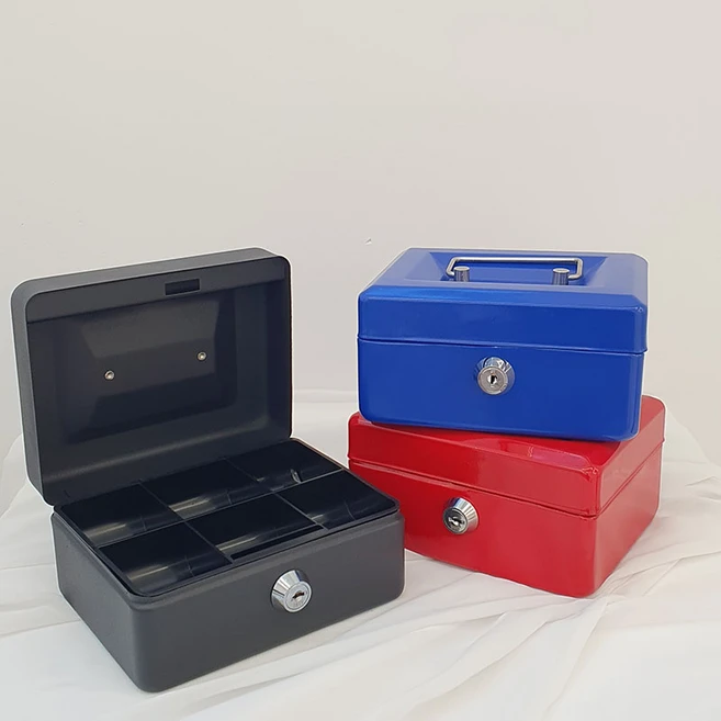 자물쇠 소형금고 미니돈통 수납함 캐쉬박스, 돈통(대형)_레드