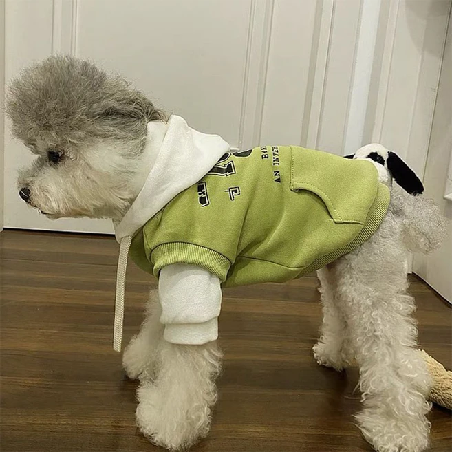 조하펫 강아지 후리스 올인원 후드티 옷, 1개, XL, 그린