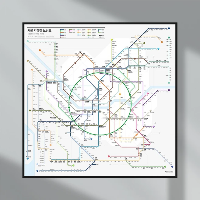 2024 최신 디자인 서울 지하철 노선도 스티커 SEOUL METRO MAP, ASP-L, 1장