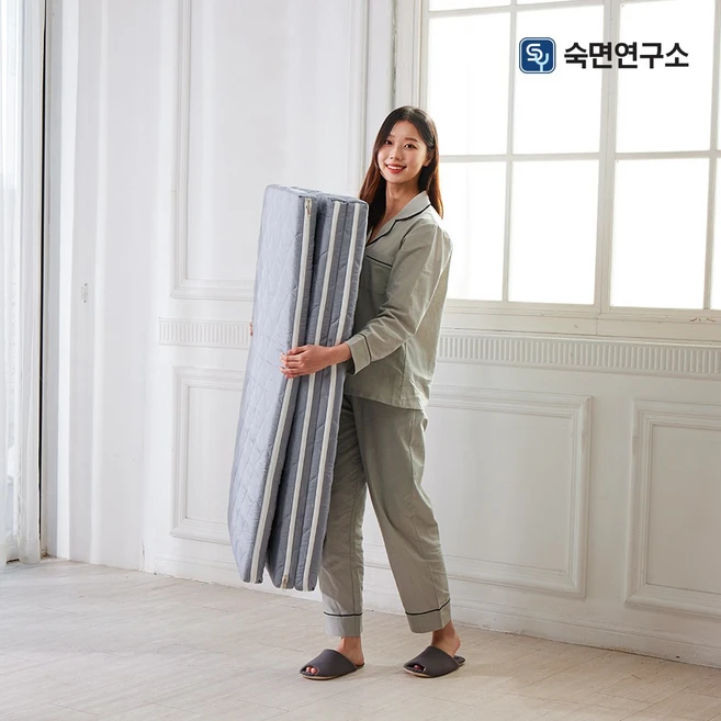 숙면연구소 원룸 바닥 단단한 3단 접이식 마약매트리스 6cm 10cm 15cm 수면매트 자취 접는 침대 매트릭스 토퍼