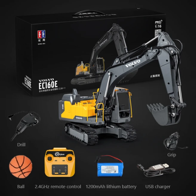 Double E E590 1/20 RC 트럭 덤프 합금 리모컨 슈퍼카 모델 전기 로더 엔지니어링 차량 남아용 해변 장난, 01 CHINA, 01 E598