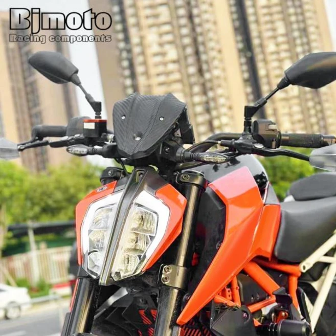 오토바이보조스크린 오토바이윈드스크린 DUKE390 앞유리 디플렉터 KTM DUKE 390 2017 2018 2019 2020 2021 2022 2023, 1개