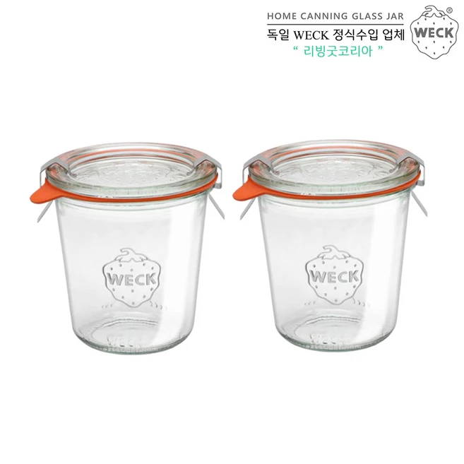 WECK 기본형580ml(No.742)고무링&클립 2개 세트, 단품