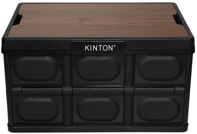 킨톤 트렁크정리함 캠핑 테이블 + 상판 티크 MTI9, 블랙
