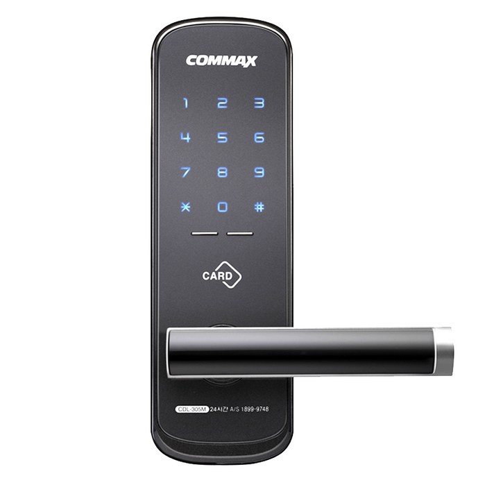 코맥스 무타공 번호키 디지털도어락 CDL-305M + 카드키 3p
