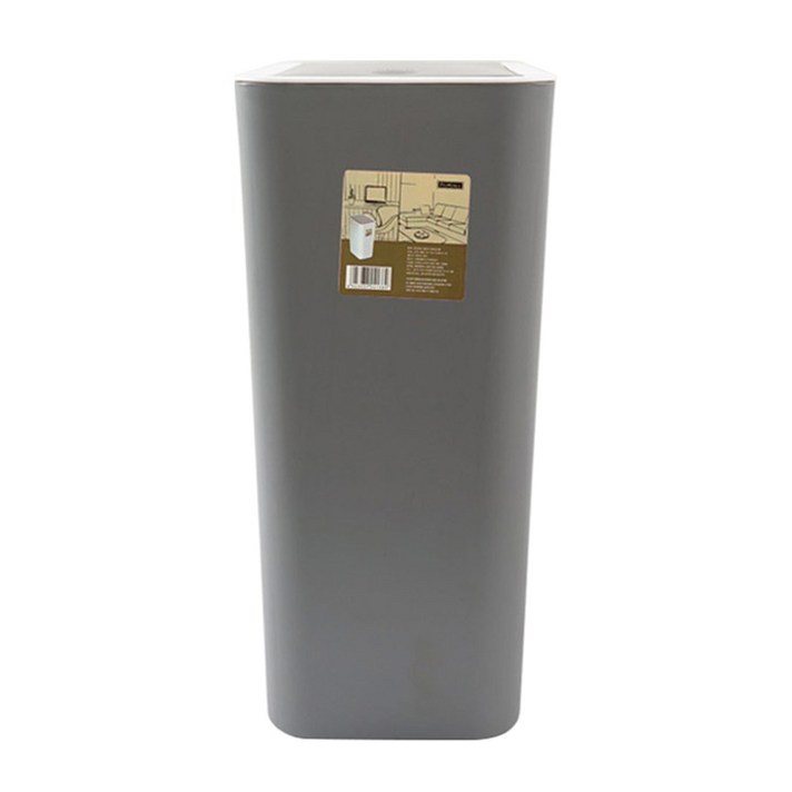 ANN 앤 원터치 컬러휴지통 12L, 그레이, 1개
