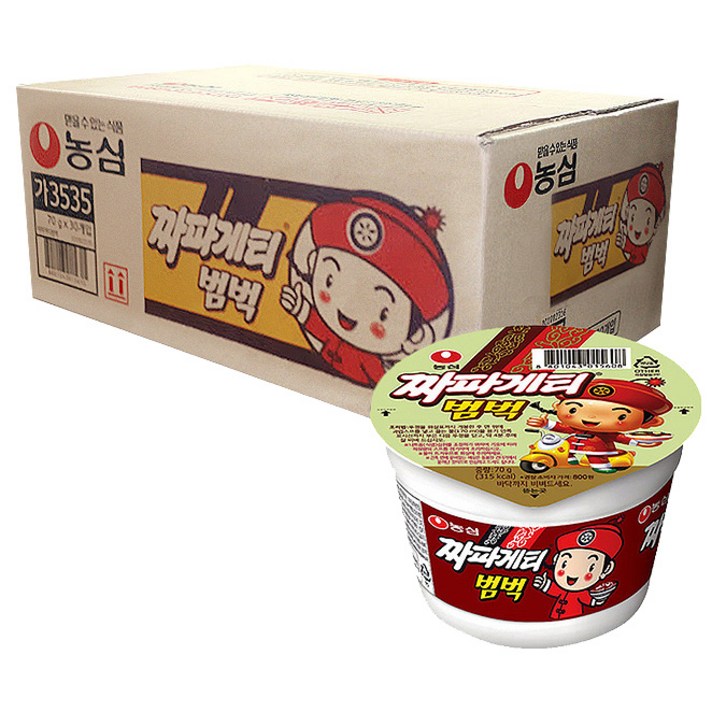 농심 짜파게티 범벅 미니 컵라면 70g, 30개