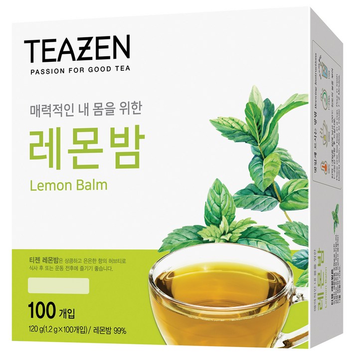티젠 레몬밤 차, 1.2g, 100개
