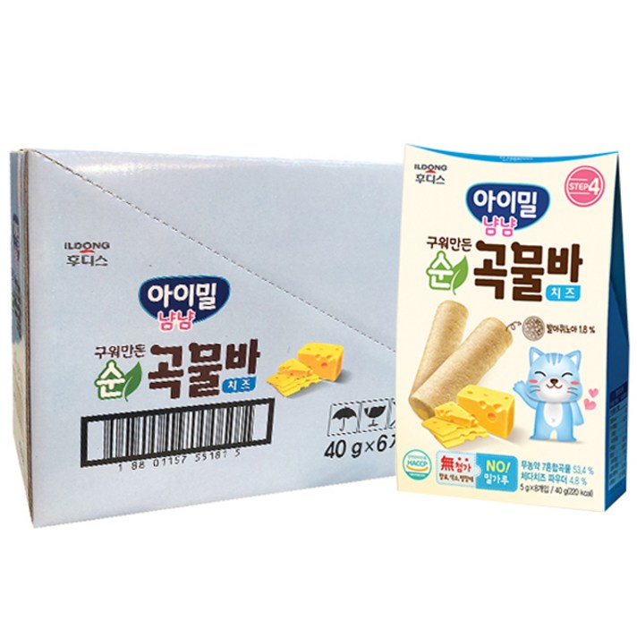 일동후디스 아이밀냠냠 구워만든 순곡물바, 치즈, 6개