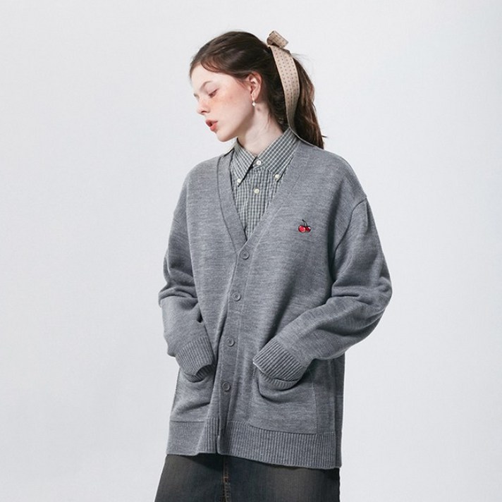 키르시 여성용 SMALL CHERRY V NECK CARDIGAN KS