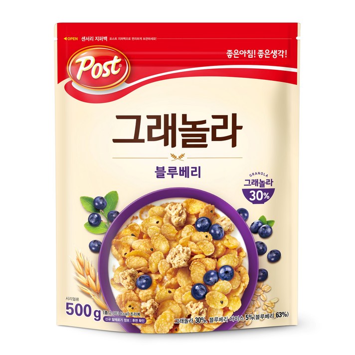 포스트 그래놀라 블루베리 시리얼, 500g, 1개
