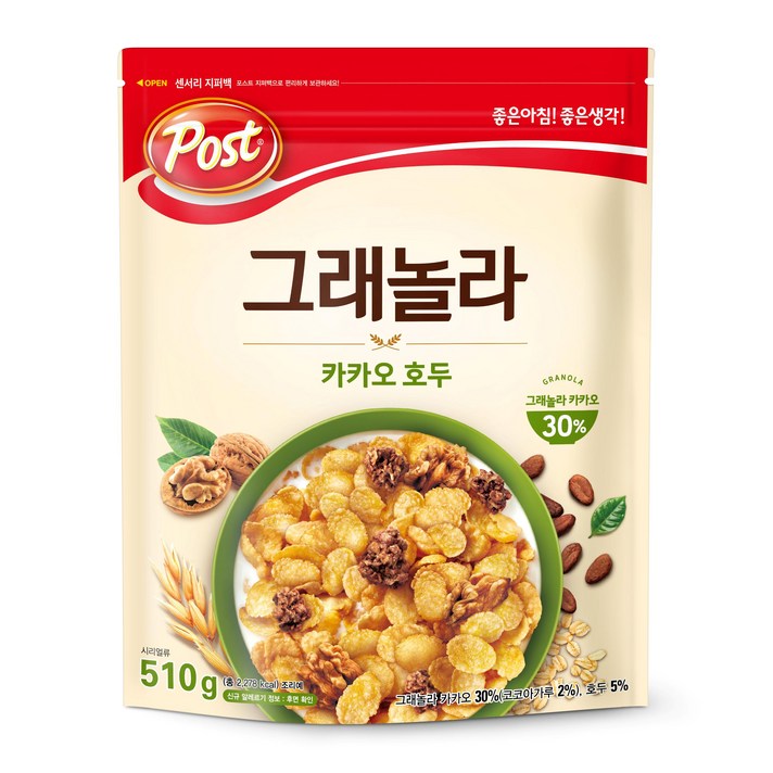 동서 포스트 카카오 호두 그래놀라, 510g, 1개