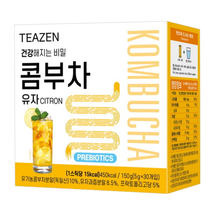 티젠 콤부차 유자, 5g, 30개