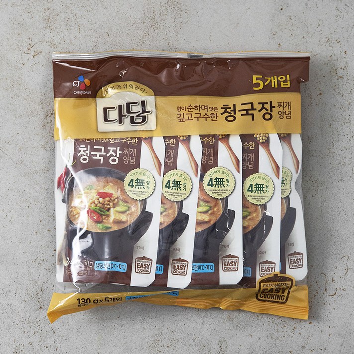 다담 청국장찌개양념, 130g, 5개
