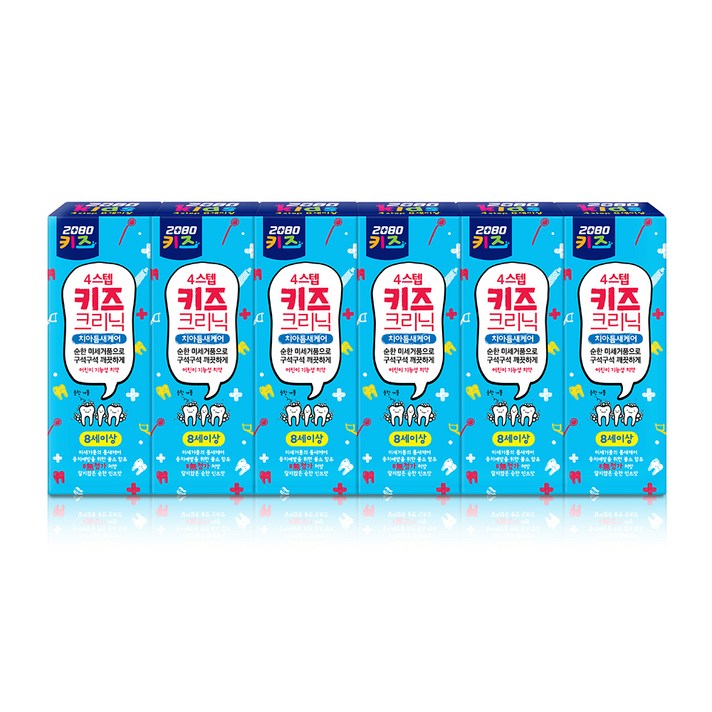 2080 키즈크리닉 치약 불소함유, 80g, 6개
