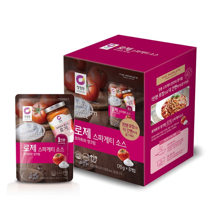 청정원 로제 스파게티 소스, 170g, 8개