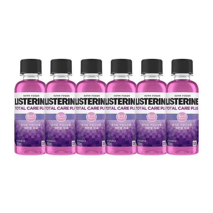 리스테린 토탈케어 플러스 휴대용 구강청결제, 100ml, 6개