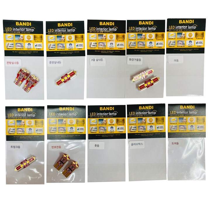 반디 기아 니로 차량 LED 실내등 다이킷 세트, 혼합색상, 1세트