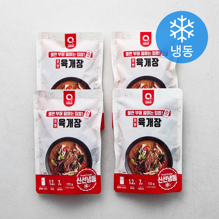 원큐 포켓 육개장 (냉동), 172g, 4팩