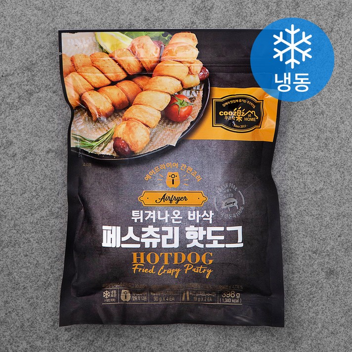 쿠즈락앳홈 페스츄리 핫도그 (냉동), 90g, 4개
