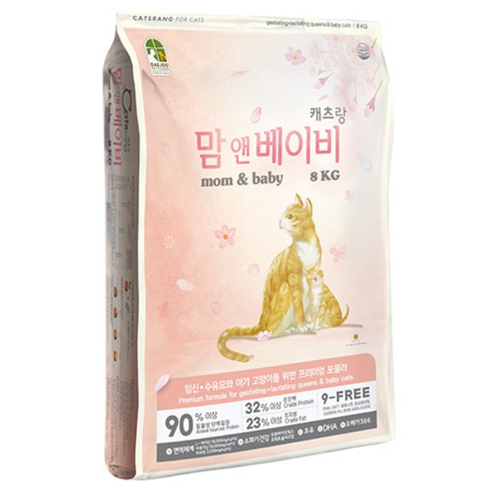 캐츠랑 맘앤베이비 고양이 사료, 8kg, 1개