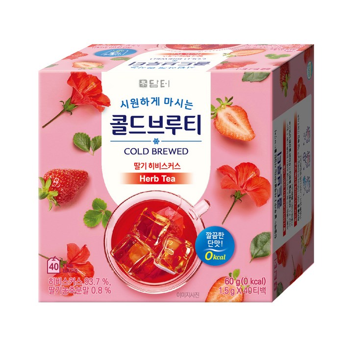 담터 콜드브루티 딸기 히비스커스, 1.5g, 40개