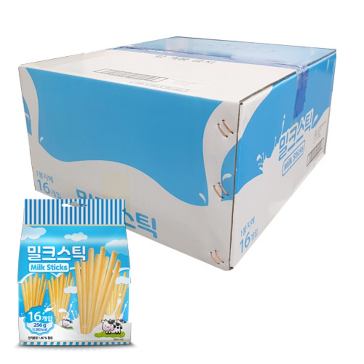 밀크 스틱 과자, 256g, 10개