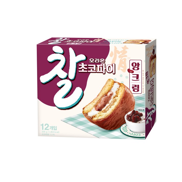 찰초코파이정 앙크림 12p, 336g, 10개