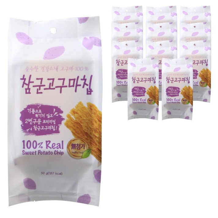 참살이푸드원 참군고구마칩, 50g, 12개